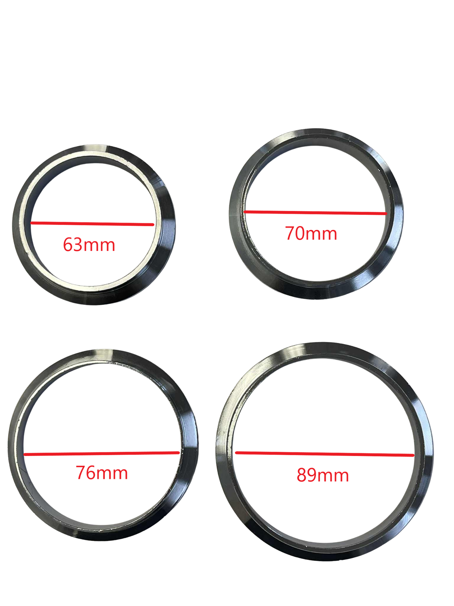 Top Speed Pro1 stainless steel weld-on exhaust V-band flanges and clamp kit