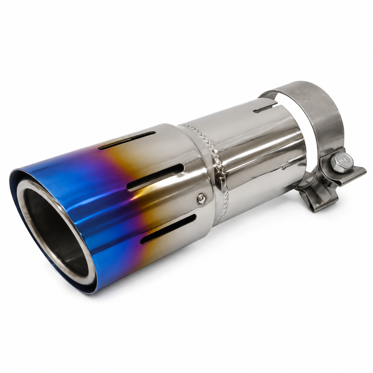 Top Speed Pro1 Universal Dual-Layer Burnt Titanium Exhaust Tip – Slip-On Style