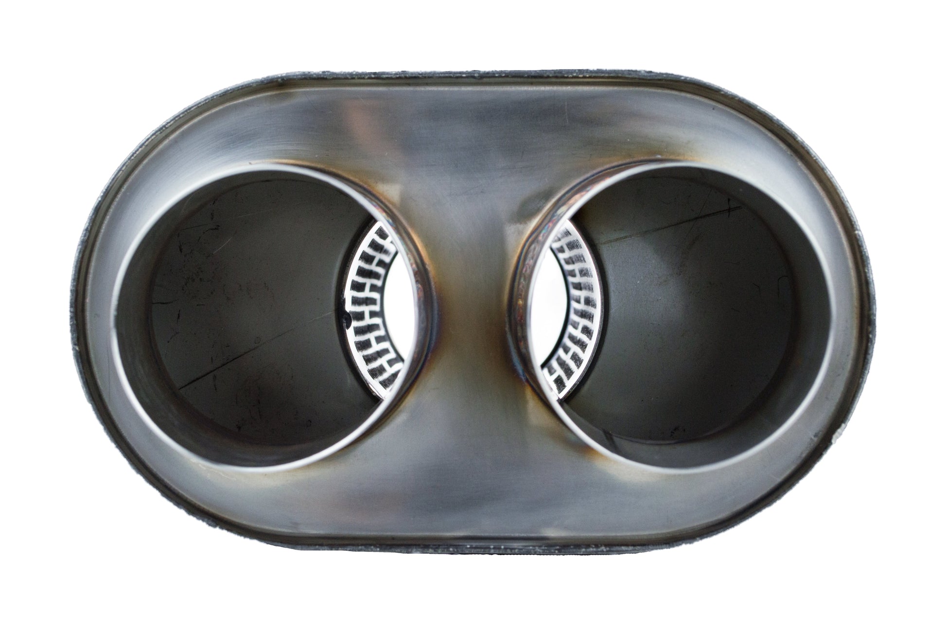 Top Speed Pro1 T304 Stainless Steel Oval Muffler – 3 Inch Inlet / Dual 3 Inch Outlet