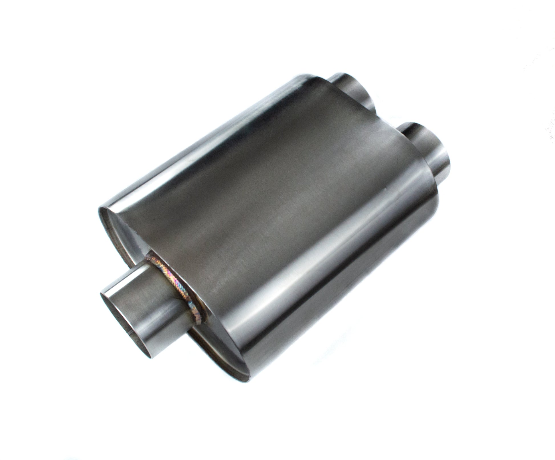 Top Speed Pro1 T304 Stainless Steel Oval Muffler – 3 Inch Inlet / Dual 3 Inch Outlet