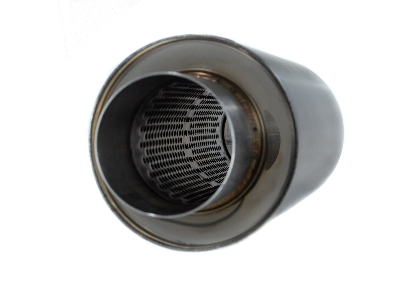 Top Speed Pro1 T304 Stainless Steel Round Muffler – Single Inlet / Single Outlet