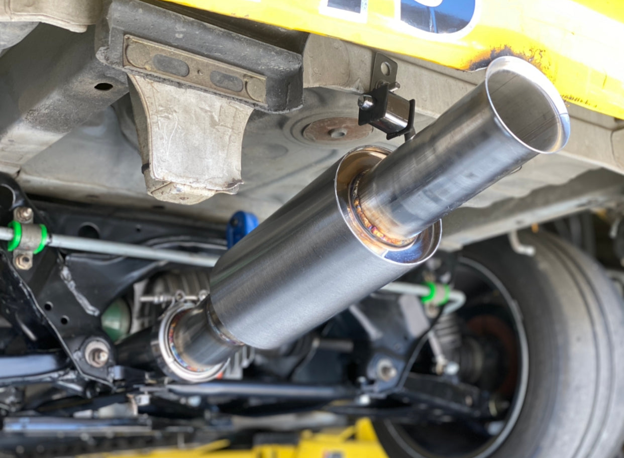 Top Speed Pro1 T304 Stainless Steel Round Muffler – Single Inlet / Single Outlet