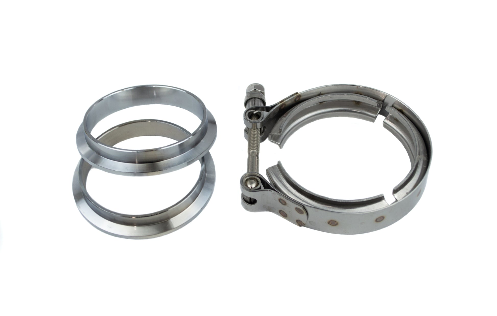 Top Speed Pro1 stainless steel weld-on exhaust V-band flanges and clamp kit