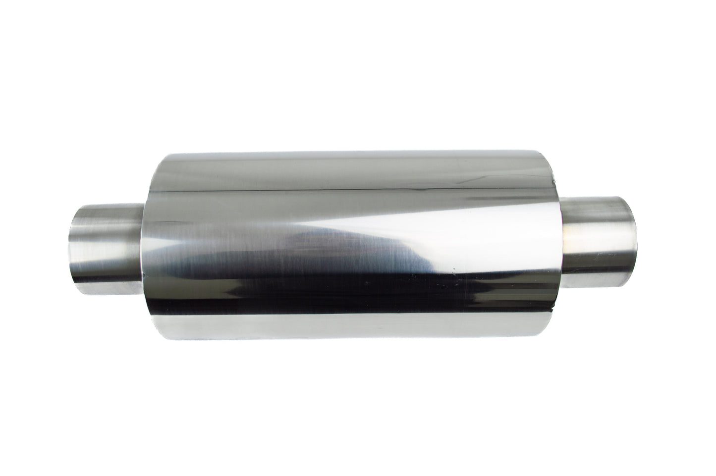 Top Speed Pro1 T304 Stainless Steel Round Muffler – Single Inlet / Single Outlet